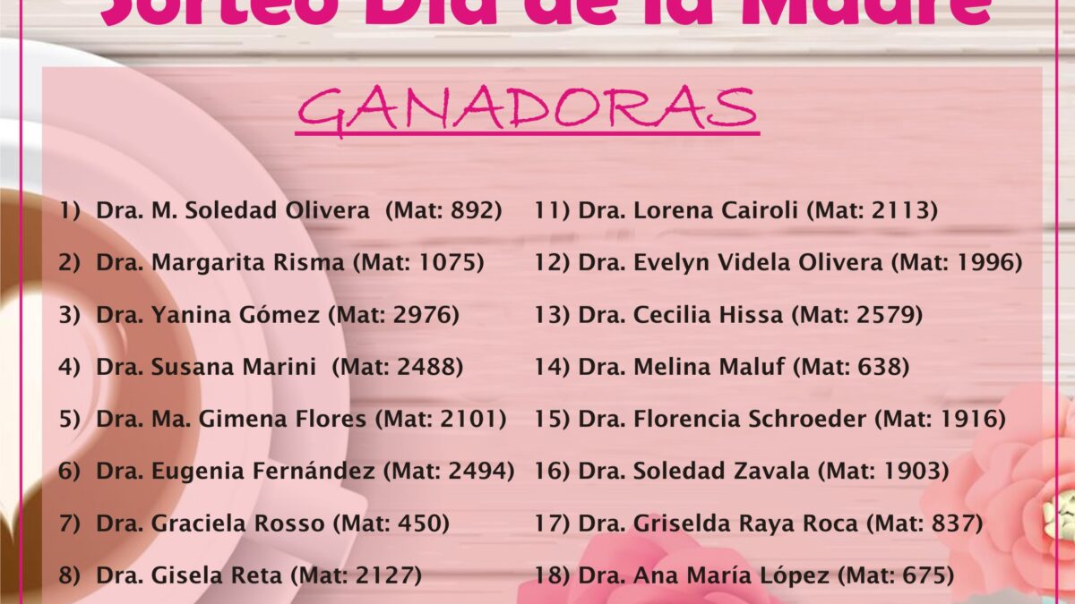 Resultados del Sorteo del Día de la Madre