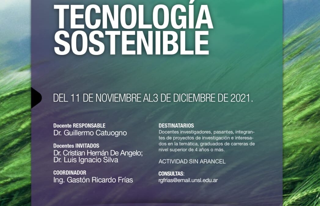 Curso de Posgrado de Capacitación sobre Tecnología Sostenible