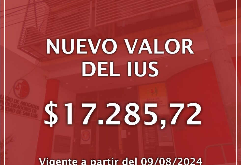 Nuevo valor del IUS: agosto 2024