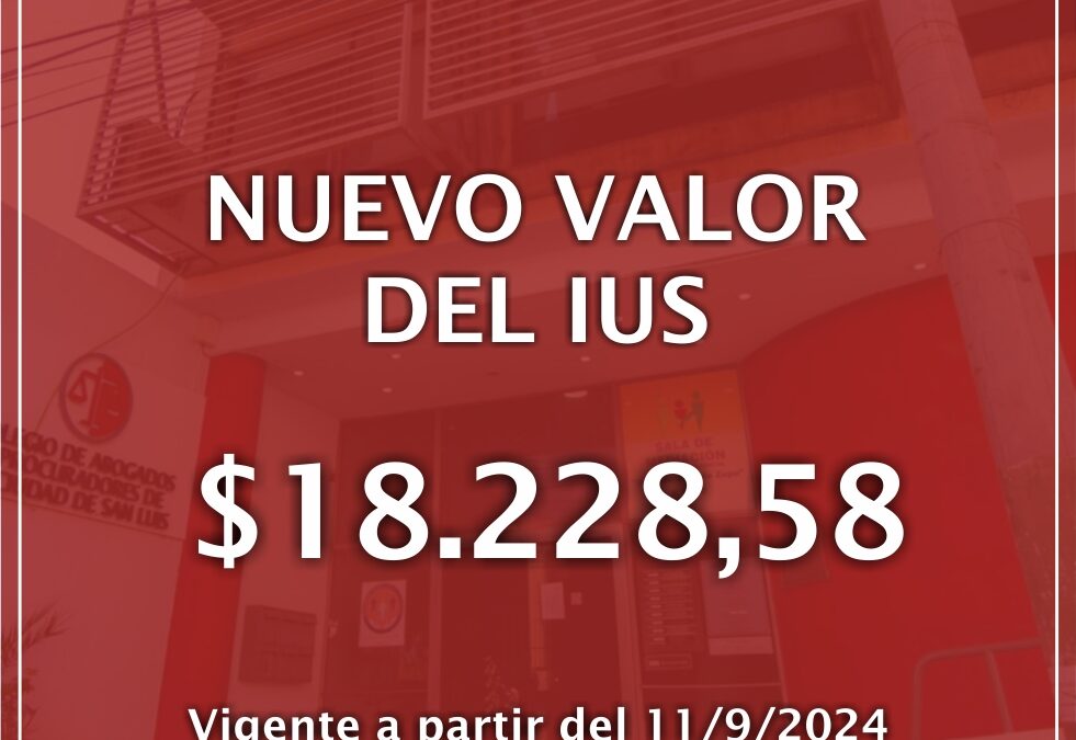 Nuevo Valor del IUS Septiembre 2024
