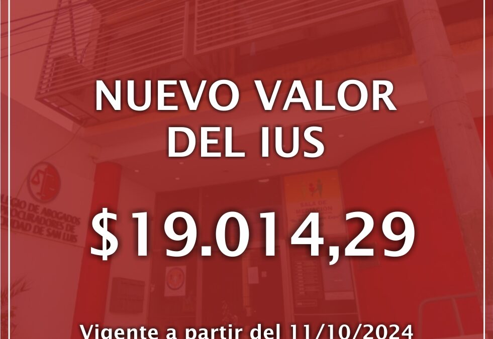 Nuevo valor del IUS – Octubre 2024