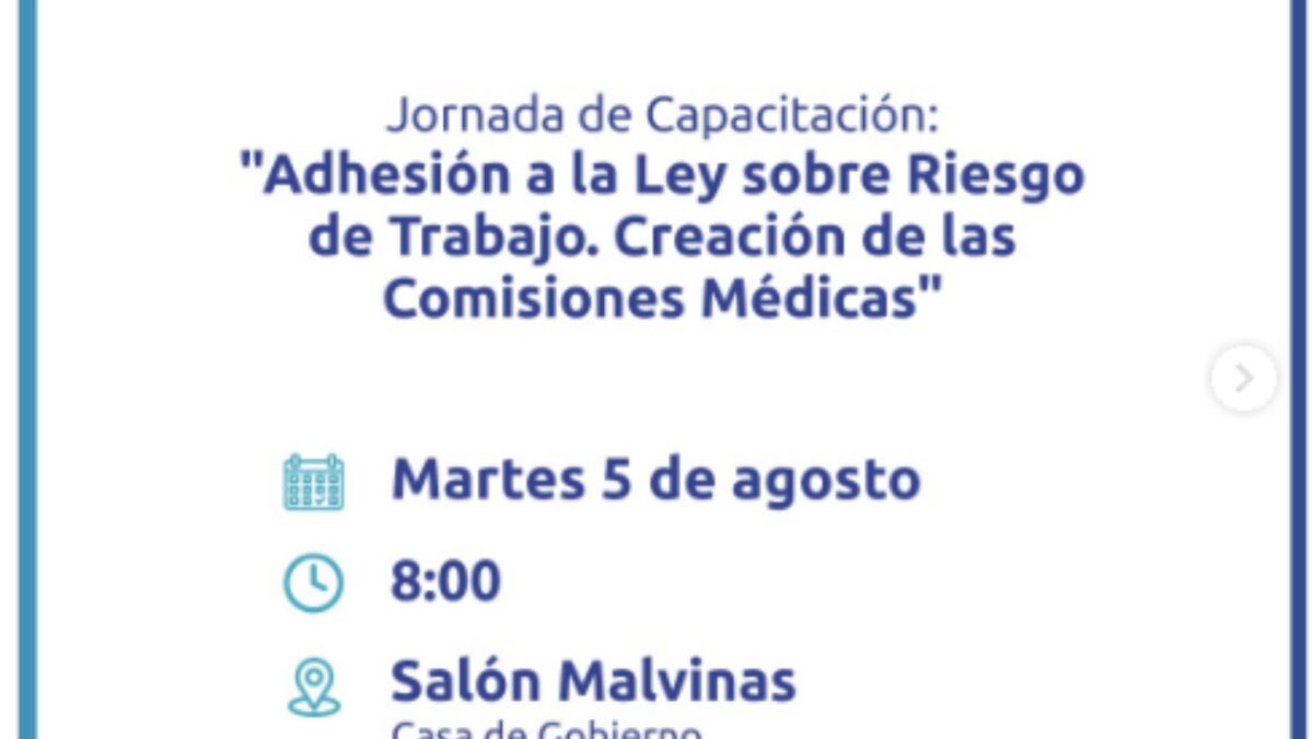 Invitación a Jornada de Capacitación sobre Riesgos del Trabajo